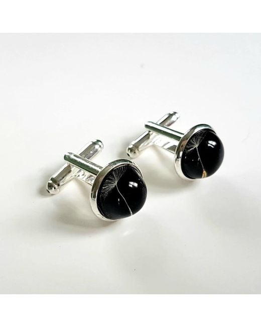 Laura Daili Black Glass Cufflinks for men