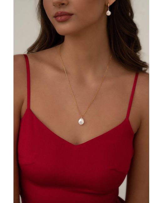 Katy Faye Metallic Moon Pearl Necklace
