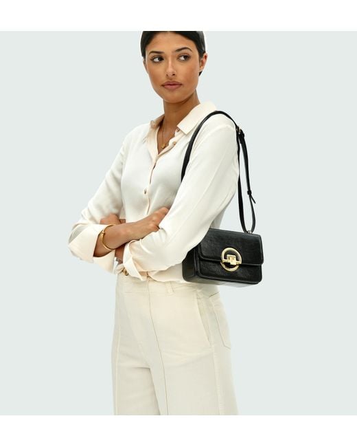 Apatchy London Black The Tilly Crinkle Patent Leather Bag