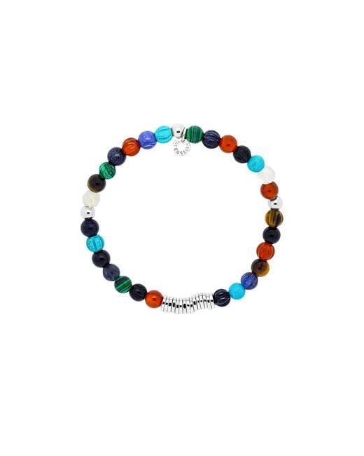 Tateossian Blue Classic Discs Beaded Bracelet for men