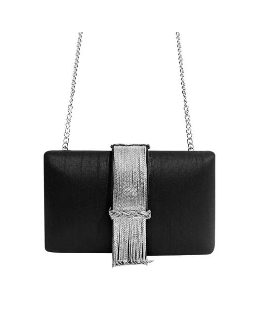 Simitri Black Midnight Fringe Clutch