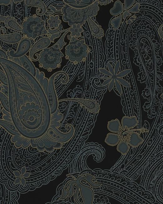 Lords of Harlech Black Shelley Paisley Explosion Printed Shirt