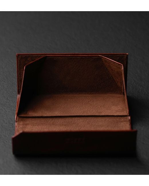 Time Resistance Brown Foldable Leather Glasses Case For