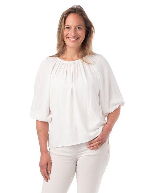 Franchetti Bond White Maddalena Puff Sleeve Shirt