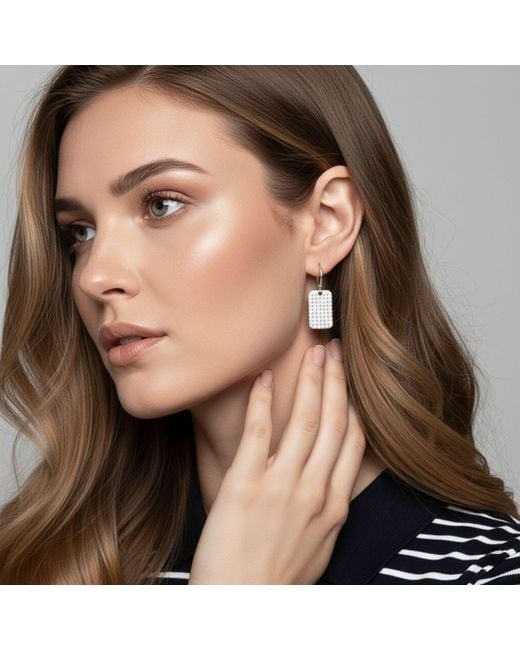 Jaredjamin Metallic Robin Pave Charm Hoop Earrings