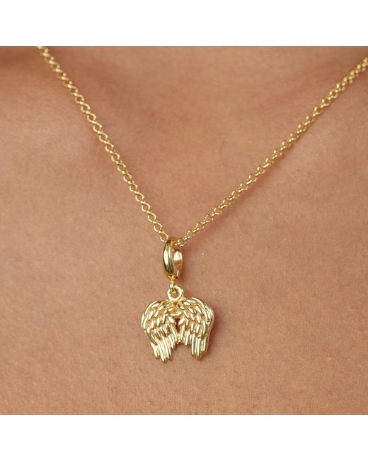 Lily Charmed Metallic Plated Angel Wings Charm Necklace