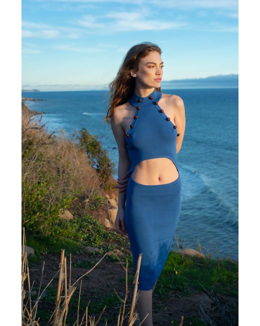 Catnip and Seaweed Blue The Provence Midi Dress