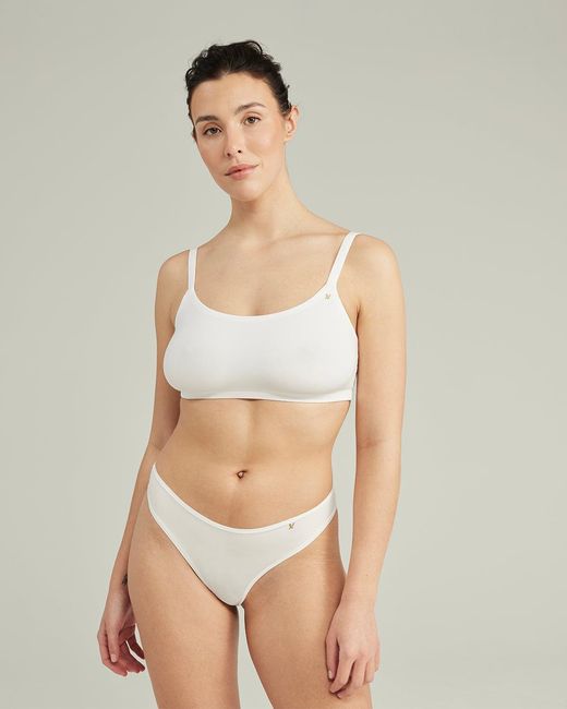 Nudea White The Stretch Scoop Neck Bralette