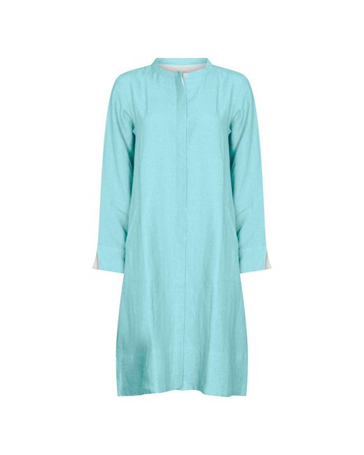 NoLoGo-chic Blue Super Mix Coat Dress Linen Glow