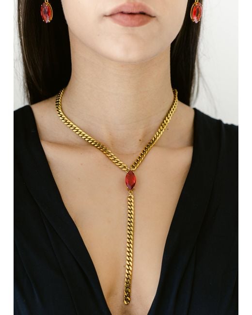 Adriana Pappas Designs Red Marquise Lariat