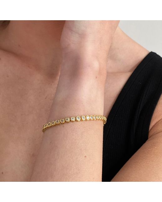 Nazzar Metallic Bezel Cut Tennis Bracelet