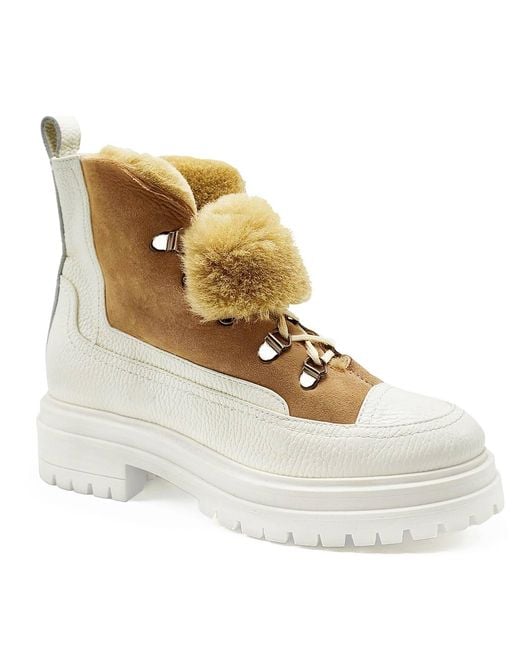 Beautiisoles by Robyn Shreiber Made in Italy Metallic Francy Winter Bootie With Faux Fur