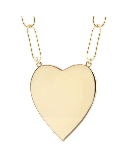 Kris Nations Natural Large Heart Pendant On Large Link Chain Filled