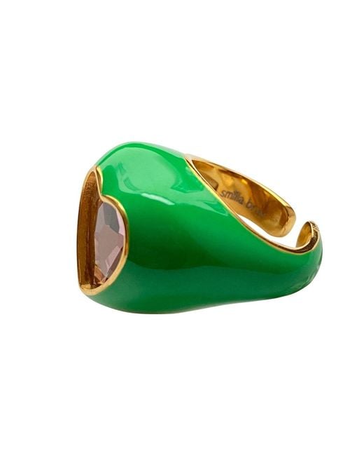 Smilla Brav Green Enamel Ring Misha