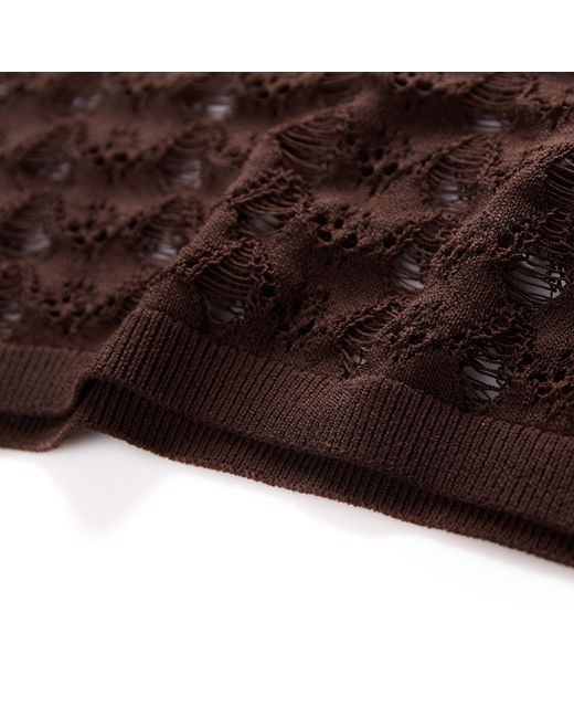 Fully Fashioning Brown Kim Crochet Cropped Top