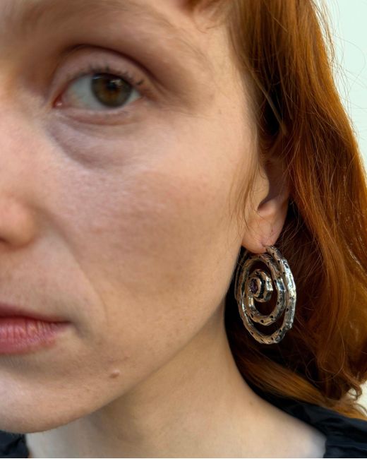 GYUNIA Metallic Vortex Hoop Earrings