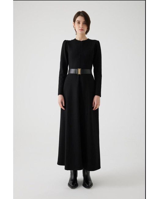 Exquise Black Anthea Belted Maxi Dress