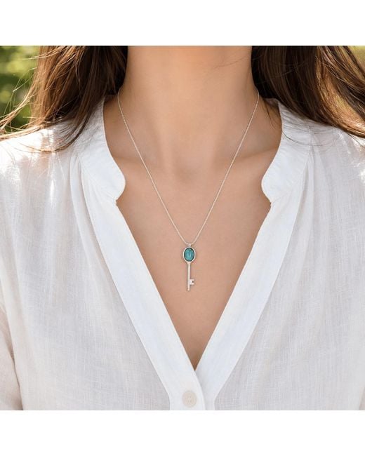 Ormiro White Shambhala Key Necklace