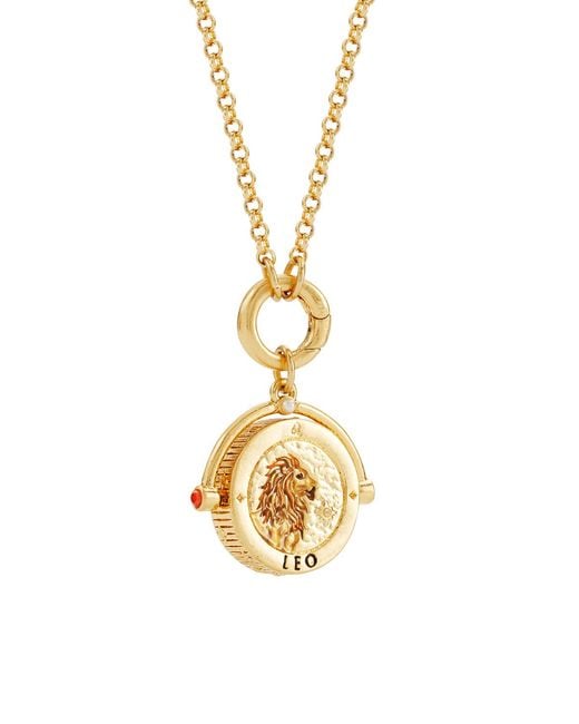 Fable England Metallic Leo Zodiac Spinner Necklace