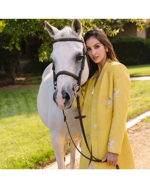 Roqaia Fashion House Yellow Horse Kaftan