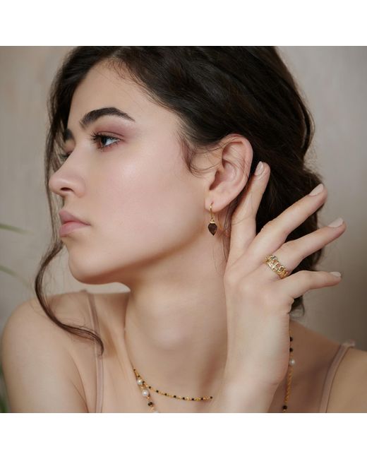 Janus Edinburgh White Sekhem Smoky Quartz Vermeil Drop Earrings