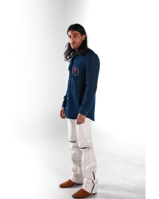 Born in Exile Blue Denim Shirt for men