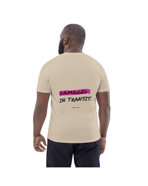 Anchor and Crew Multicolor Neutrals Desert Dust Out For Delivery Annotations Organic Cotton T-Shirt for men