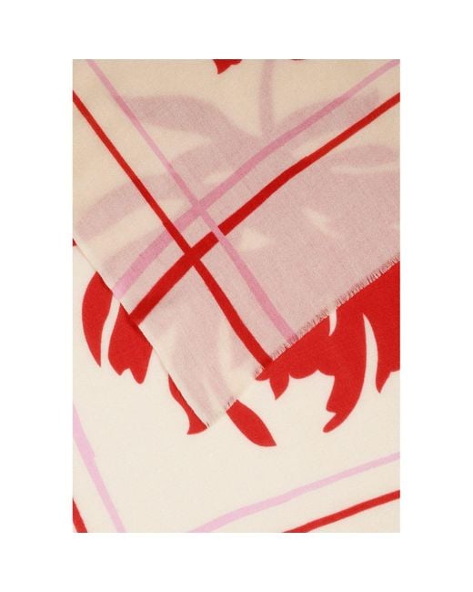 Heritagemoda Pink Neutrals Luxury Wool-Silk Scarf – Hand-Painted Ivory With & Floral Design