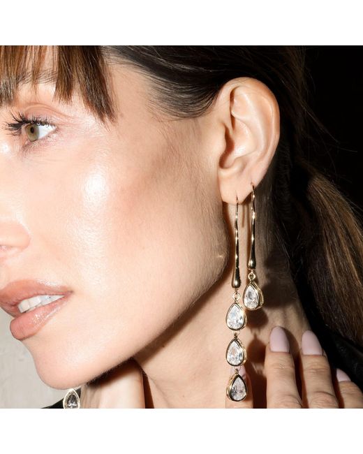 Studio Baloge Metallic Suspendue Goutte Earrings Long