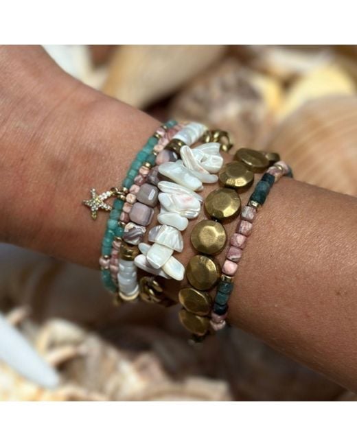 Rachel Nathan Metallic Slim Tourmaline & Rhodochrosite Bracelet