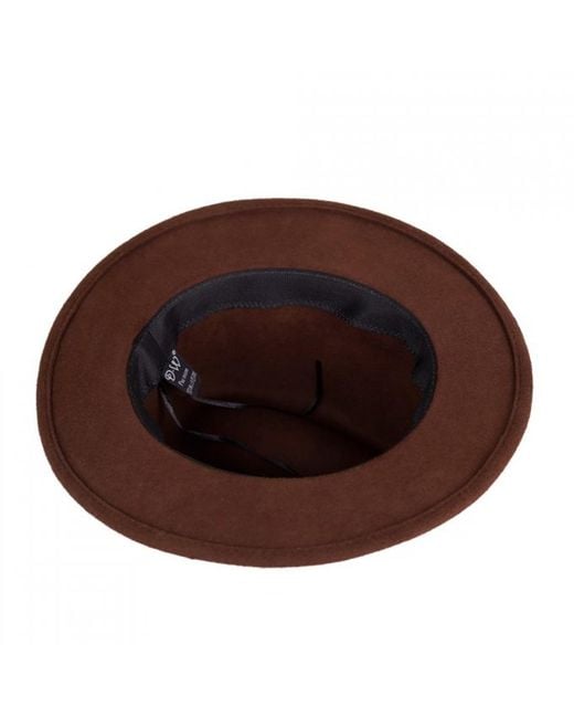 DAVID WEJ Brown Wool Fedora Hat – for men