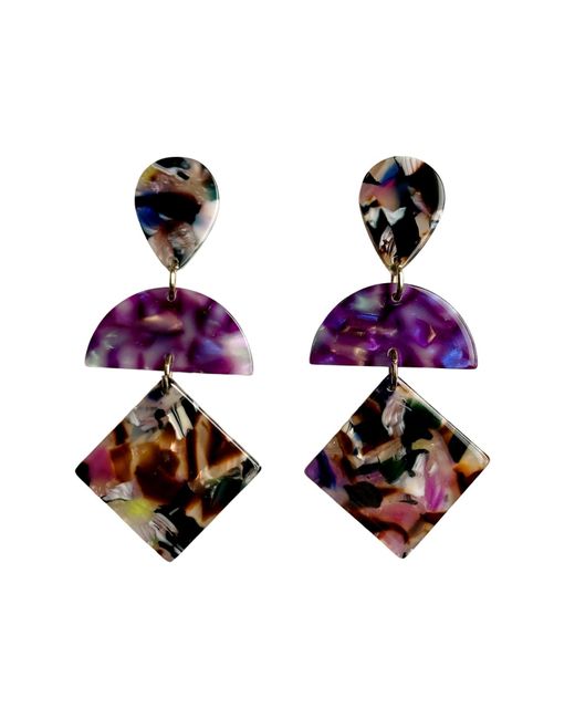 CLOSET REHAB Purple Hemisphere Drop Earrings In Sweet Thing