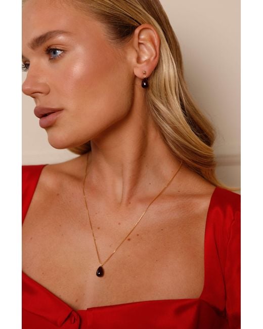Katy Faye Multicolor January Garnet Earrings