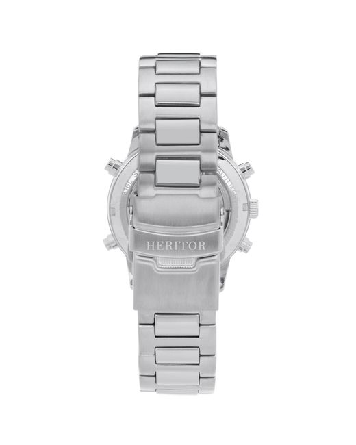 Heritor Metallic Wilhelm Semi-Skeleton Bracelet Watch With Day And Date for men