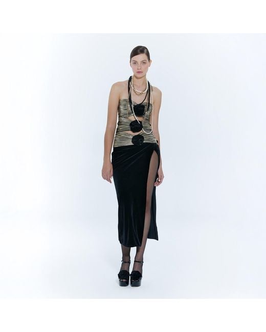 Nur Karaata Black Serbelloni Dress