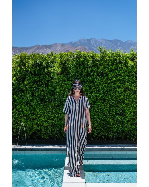 Jennafer Grace Black Corsaire Stripe Tunic & Palazzo Set
