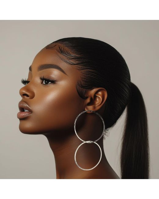 Jaredjamin White Raquel Dangle Hoop Post Earrings