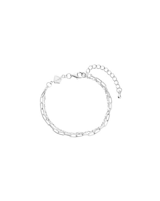 Vanhi Metallic Mini Paperclip Double Chain Bracelet