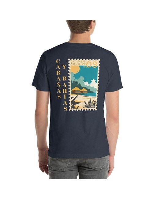 Anchor and Crew Blue Golden Archives Postmark Organic Cotton T-Shirt for men