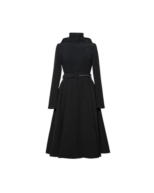 RainSisters Black Winter Coat With A Hood: Obsidian Frost