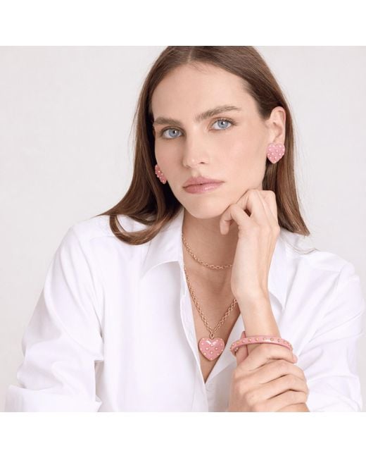 Michael Nash Jewelry White Clementine Studded Rose Resin Bangle