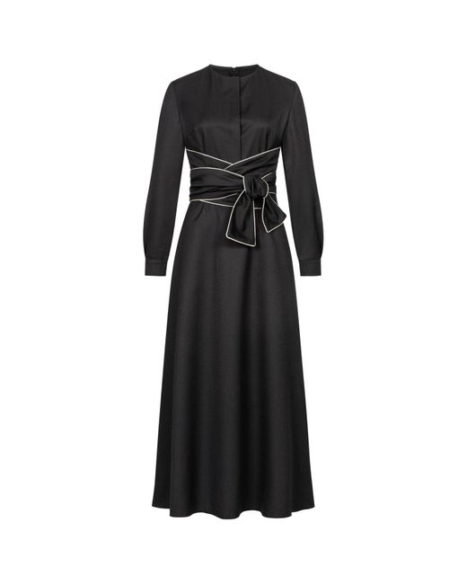 Marianna Déri Black Wool-blend Maxi Dress