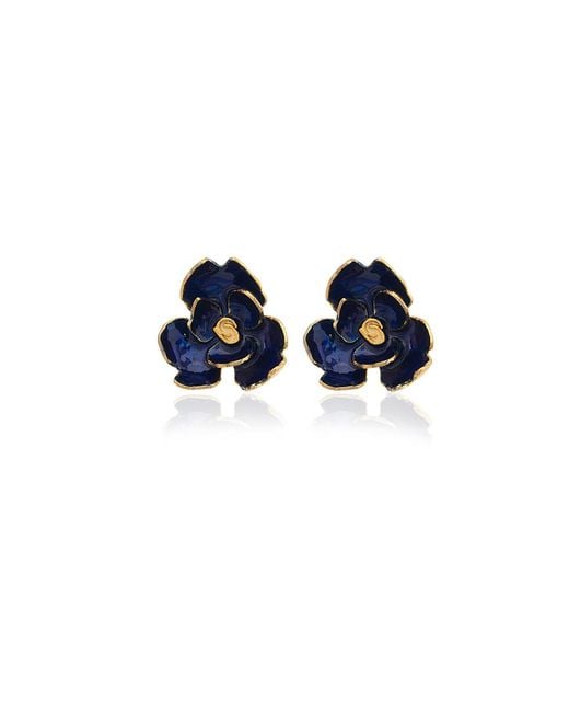 Milou Jewelry Blue Rose Flower Earrings