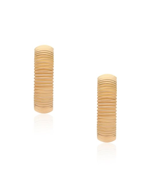 Preeti Sandhu Metallic Ridged Dome Vermeil Hoops
