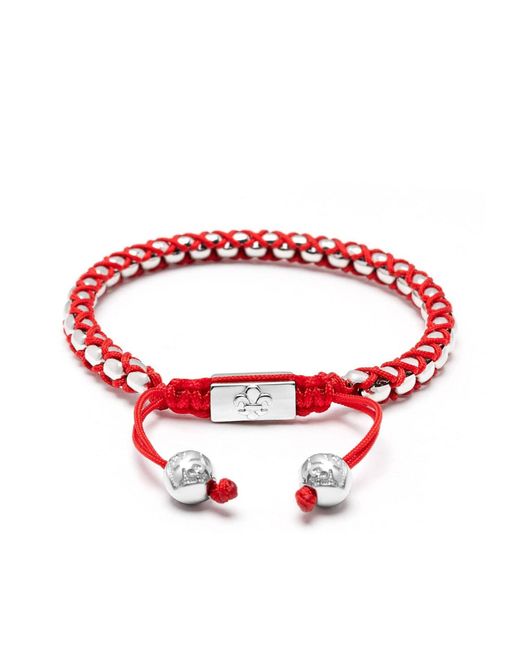 Nialaya Red String Box Chain Bracelet for men