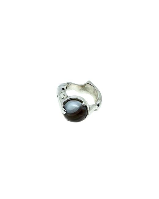Tg-Jewellery by Tamara Gervasio Black The Sculpture Sterling Ring Agate