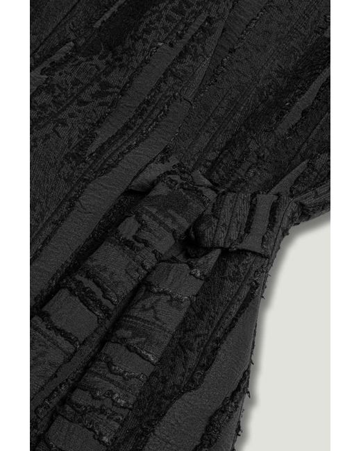 Nocturne Black Textured Belted Vest