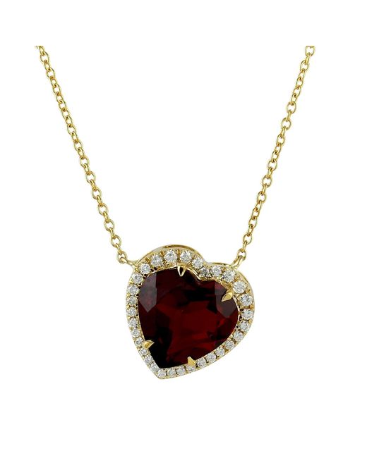 Artisan White Garnet & Diamond Heart Pendant Necklace
