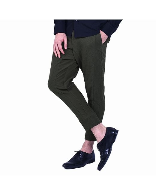 Smart and Joy Green Tapered And Textured Pants for men