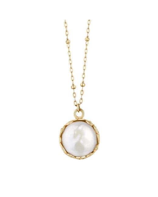 Katy Faye Metallic Alya Pearl Necklace
